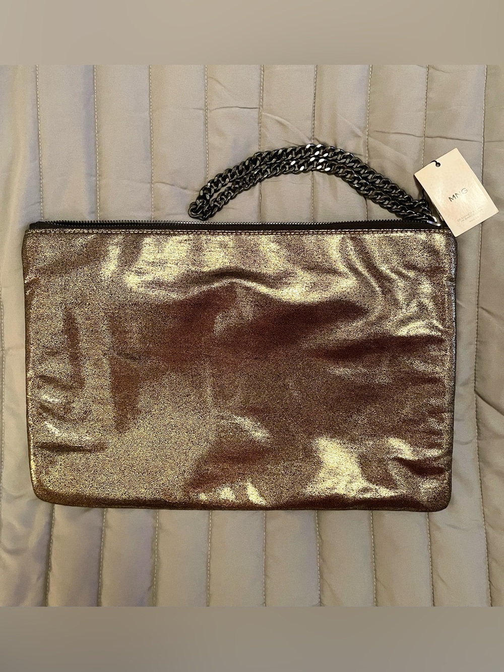 Mango MNG gold clutch